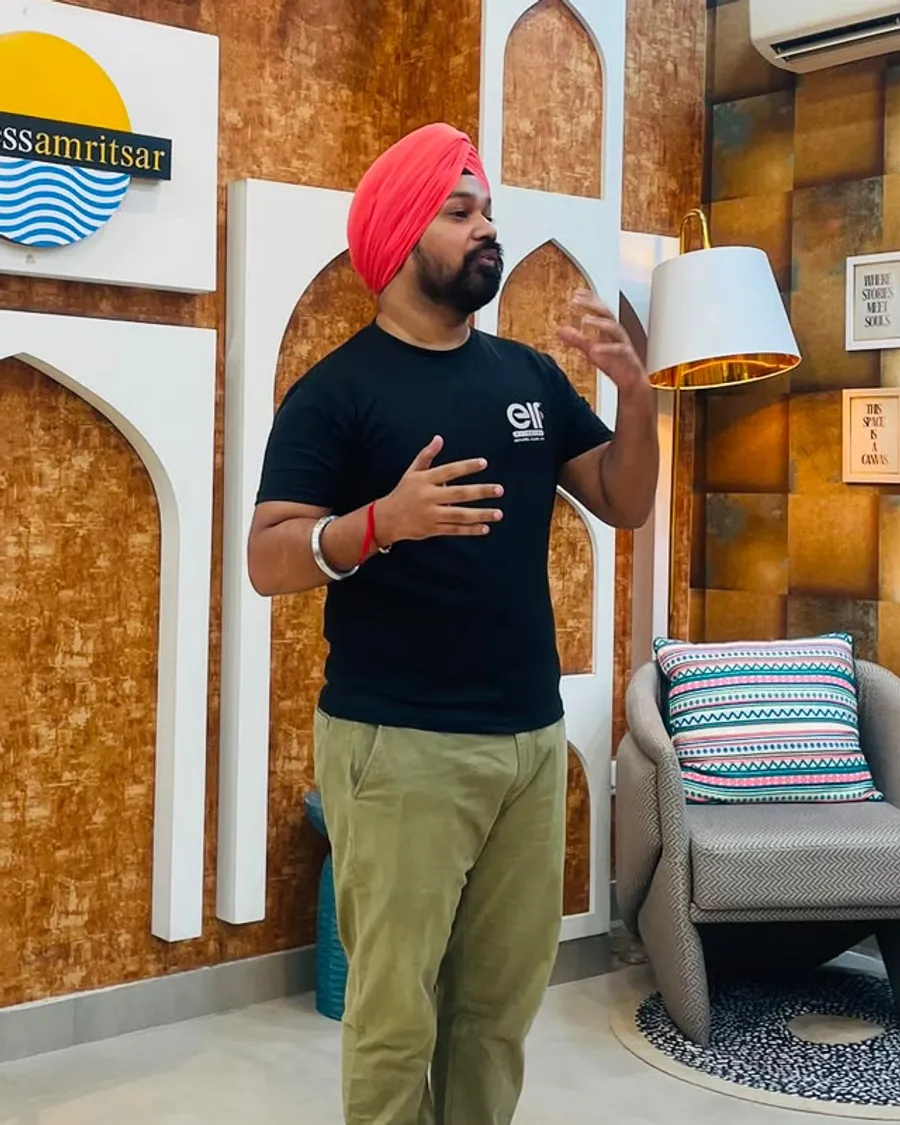A member speaking and gesturing